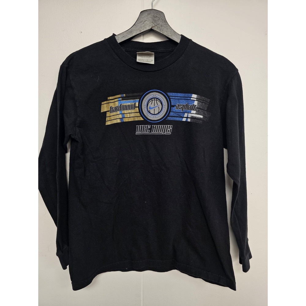 Nike‎ Hoops Shirt Youth Medium 10-12 Black Long Sleeve Basketball Graphic Tee